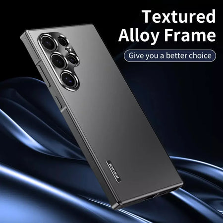 Moldura de alumínio com fecho magnético, capa traseira de plástico de metal para samsung galaxy s25 ultra s24 ultra s23 s22 s21, capa forte à prova de queda