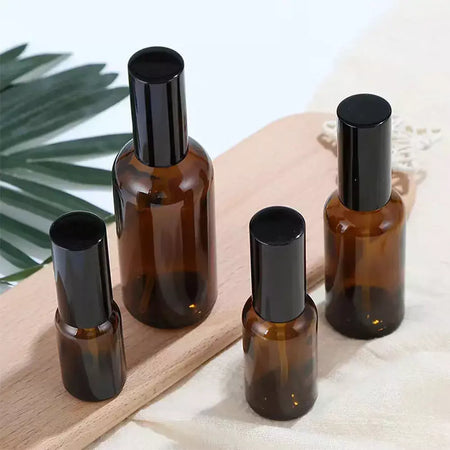 10/20/30 pces 10ml 15ml 20ml 30ml 50ml 100ml garrafa de pulverizador de vidro âmbar marrom loção bomba garrafa viagem perfume atomizador recarregável