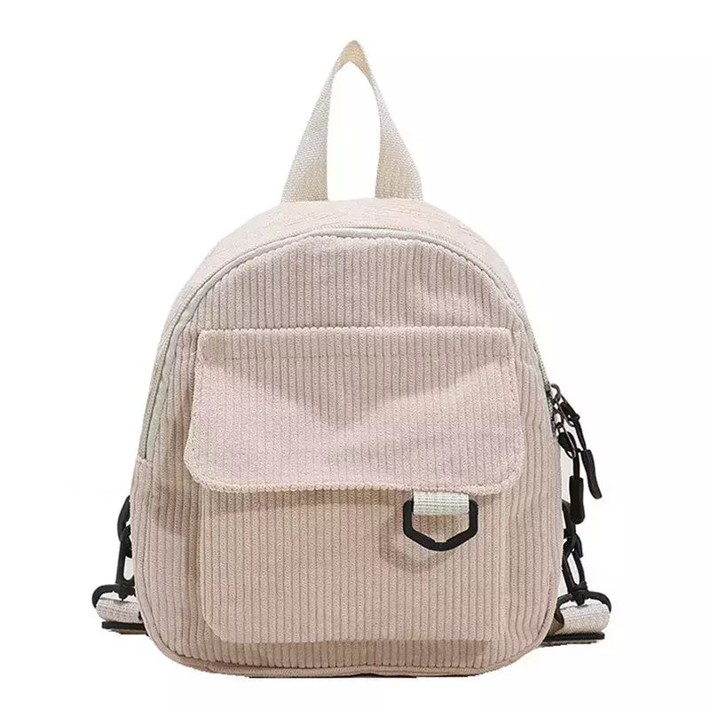 Mini mochila feminina, mochila escolar de veludo simples pequena, grande capacidade, mochila feminina durável, monocromática, casual, viajando, moda