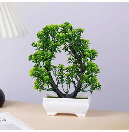 Plantas artificiais em vaso bonsai lindas pequenas plantas de árvore flores falsas ornamentos em vaso para casa jardim decoração oficial do hotel