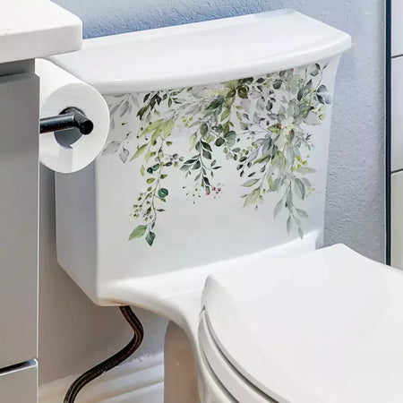 1PCS Plantas Verdes Flores Adesivo De Parede Banheiro WC Decalques Sala de estar Gabinete Casa Decoração Auto-adesivo Mural