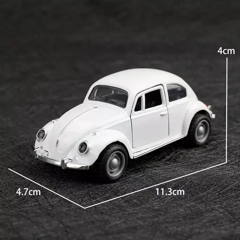 (Ensacado) 1:8 besouro clássico fofo, modelo de carro de liga, veículo simulado, carro de liga infantil, modelo de brinquedo de menino, enfeites de carro