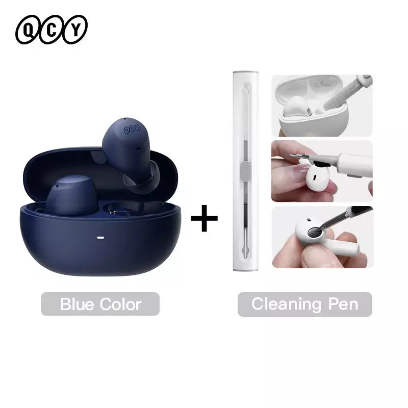 QCY-HT07 ANC Fones De Ouvido Sem Fio, Auscultadores HiFi, Cancelamento de Ruído, Earbuds TWS, 6 Microfone, Chamada AI HD, Reprodução 32H, 40dB, Bluetooth 5.2