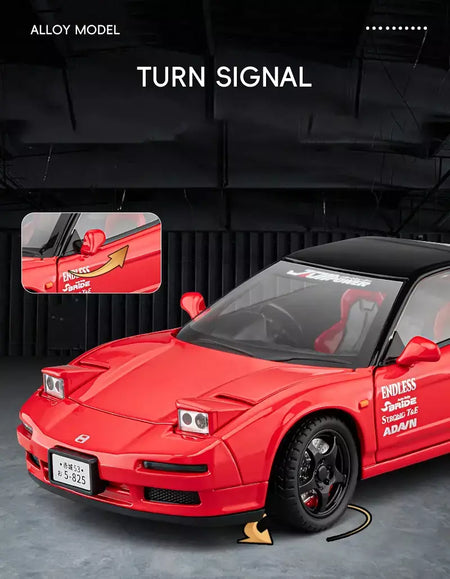 1:24 honda acura nsx mk1 na1 liga modelo de carro esportivo diecast metal clássico carro de corrida modelo de veículo som e luz crianças brinquedo presente