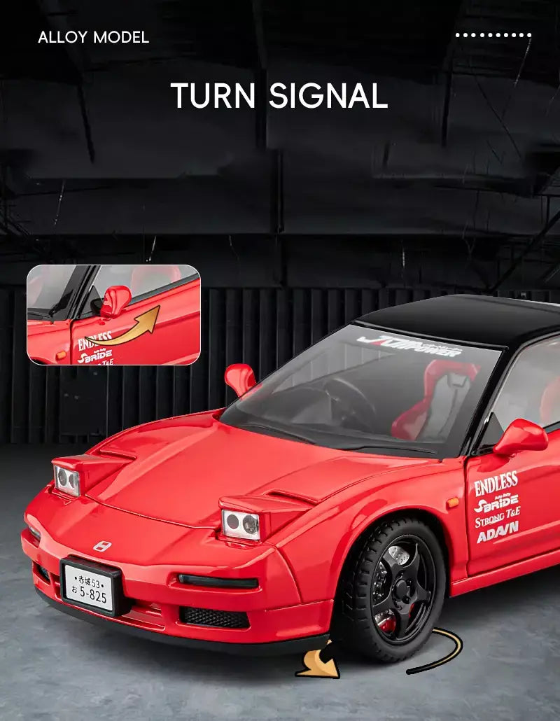 1:24 honda acura nsx mk1 na1 liga modelo de carro esportivo diecast metal clássico carro de corrida modelo de veículo som e luz crianças brinquedo presente
