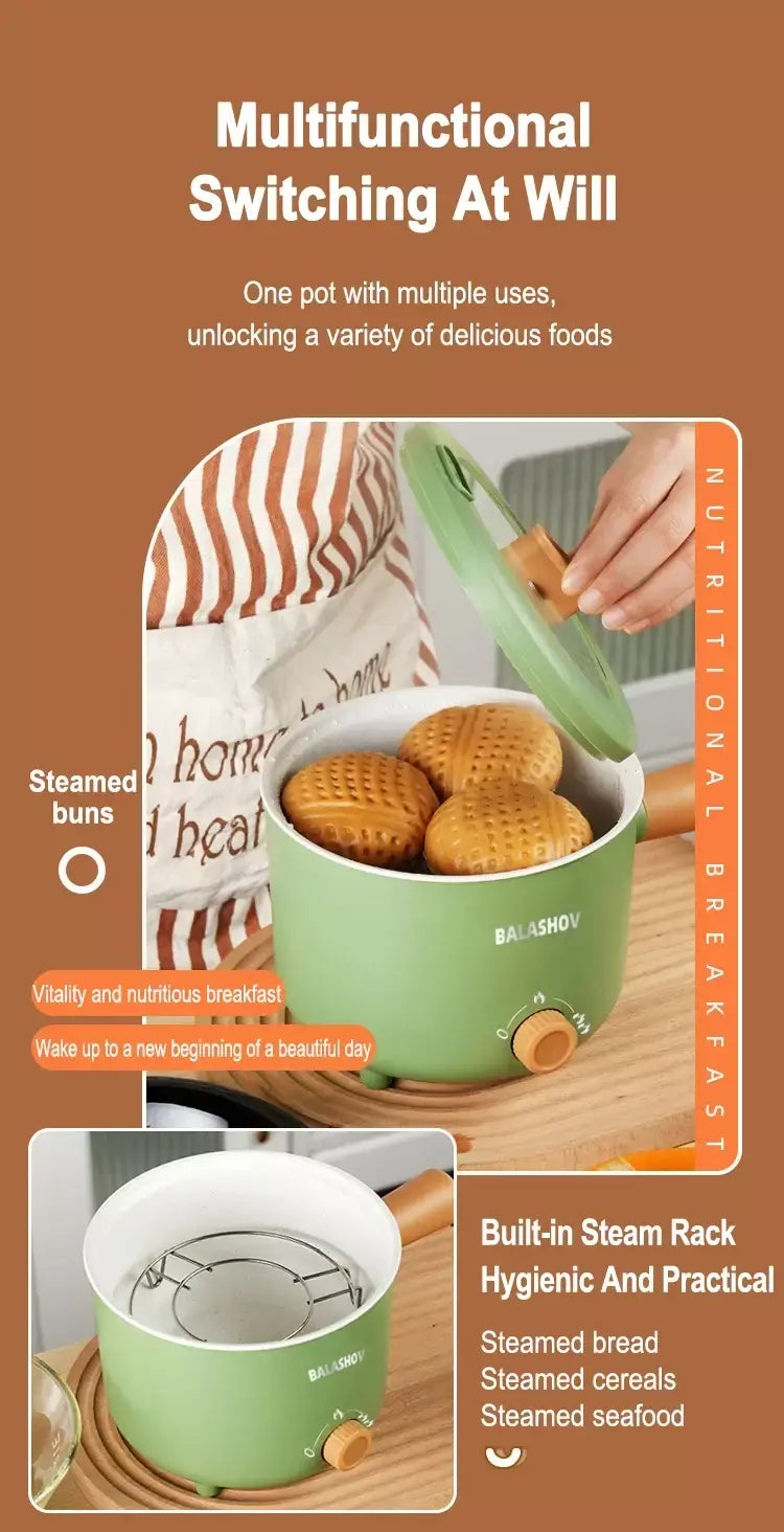 Panela multifuncional doméstica, 220v/110v, camada única/dupla, panela quente, mini máquina de cozinhar elétrica, panelas antiaderentes, ue/usplug