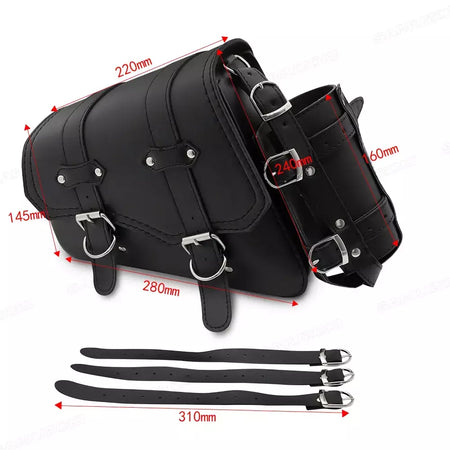 Bolsa de selim lateral de couro pu para motocicleta, adequada para harley sportster xl 883 1200 chopper cruiser cafe racer softail bobber