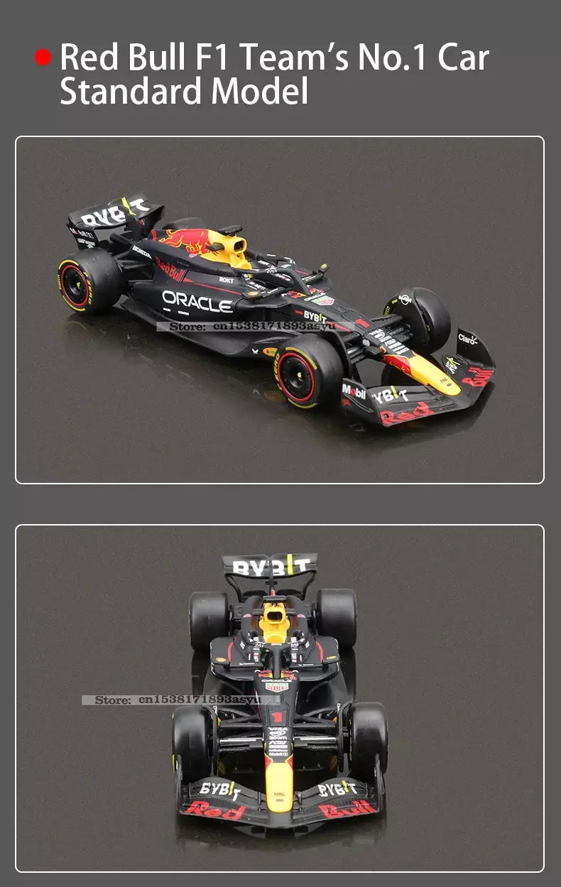 Bburago 1:43 2024 RB20 F1 Red Bull Racing TAG Heuer 2023 RB19 Miami # 1 Verstappen # 11 Brinquedo modelo fundido para carro em liga Perez