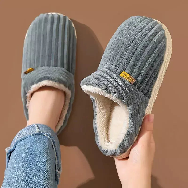 Pallene novos chinelos de pele para mulheres homens inverno peludo moda quente tornozelos de pelúcia aconchegante slides para casa interior sola macia sapatos de algodão