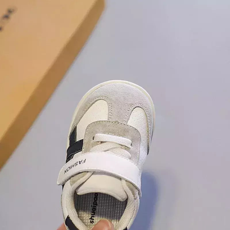 Sapatilhas antiderrapantes brancas para crianças, sapatos casuais, respirável, gancho, ao ar livre, crianças, criança, meninos, meninas, design de moda