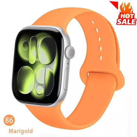 Pulseiras de silicone para apple watch pulseira 44mm 45mm 40 41mm 42-46mm pulseiras esportivas iwatch série 10 11 9 8 7 6 5 4 se ultra 3/2 49mm