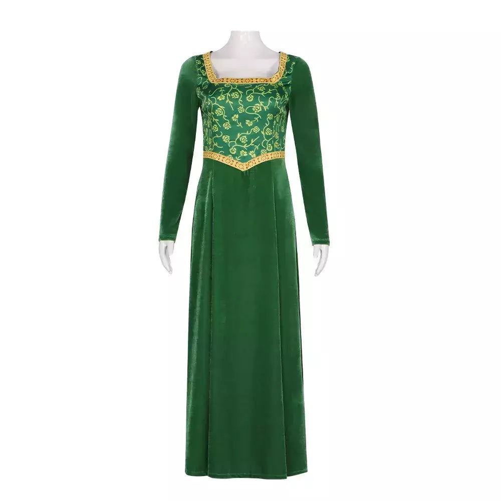 Anime princesa vestido verde fiona vestido shrek cosplay traje halloween fantasia festa terno roleplay para mulher adulta