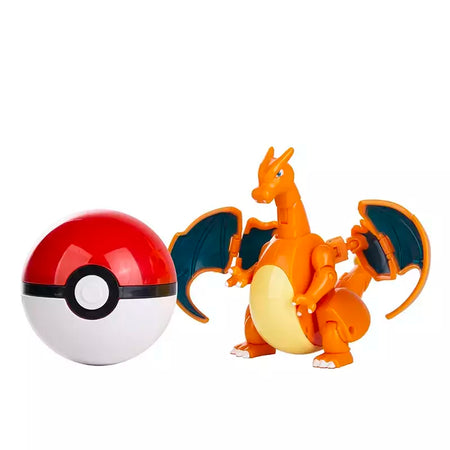 Sobre pokemon anime figura charizard pikachu gyados bolso monstro figura pokeball ação deformação brinquedo modelo crianças presente