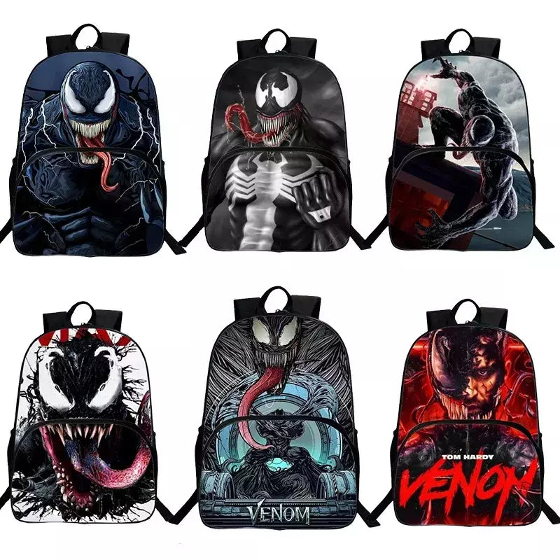 Marvel Legends Venom Mochilas para crianças, Super Heroes School Bag para meninos, Mochila de jardim de infância para crianças, Cartoon Laptop Bags for Men