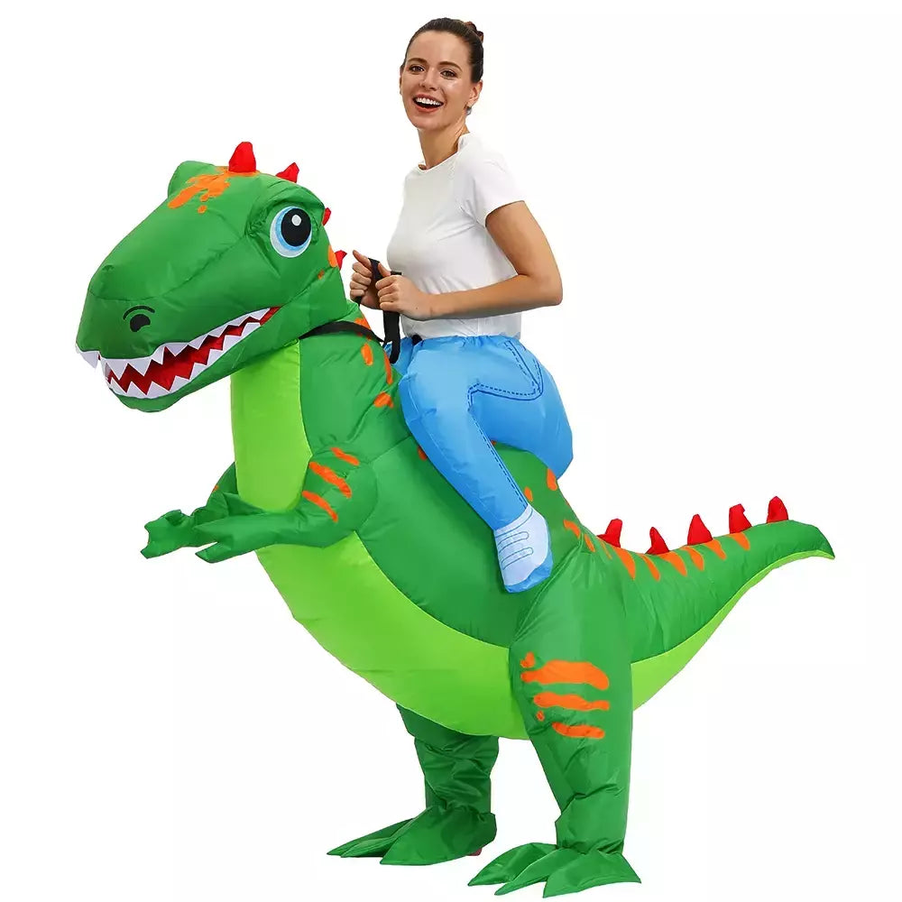 Anime quente dinossauro inflável traje festa trajes da mascote terno disfraz cosplay trajes de halloween para adultos crianças vestido