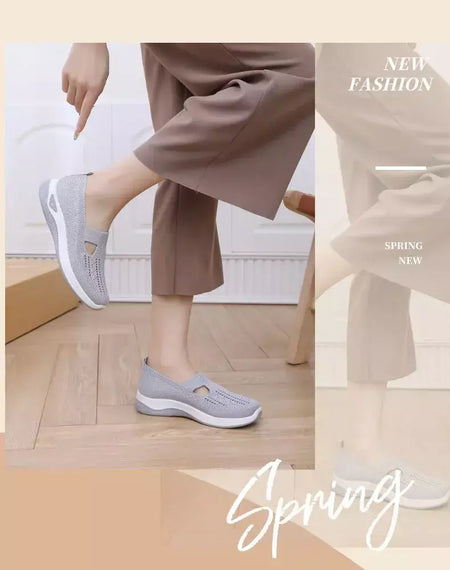 2025 tênis feminino respirável deslizamento em sapatos de caminhada malha baixa superior das mulheres sapatos vulcanizados sola macia sapatos femininos leves