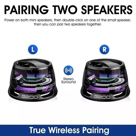 Vikefon portátil mini alto-falante bluetooth g200 rgb iluminação alto-falante magnético bt5.3 mini caixa de som 7 horas reprodução suporte do telefone