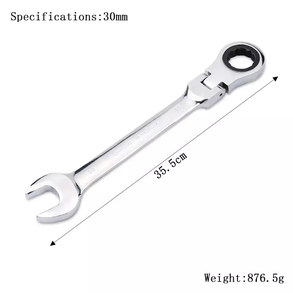 Chave de catraca de chaves, conjunto de ferramentas manuais, catraca de 72 dentes, cabeça flexível, acabamento espelhado, 6mm-27mm, reparo automático e doméstico, 1 peça