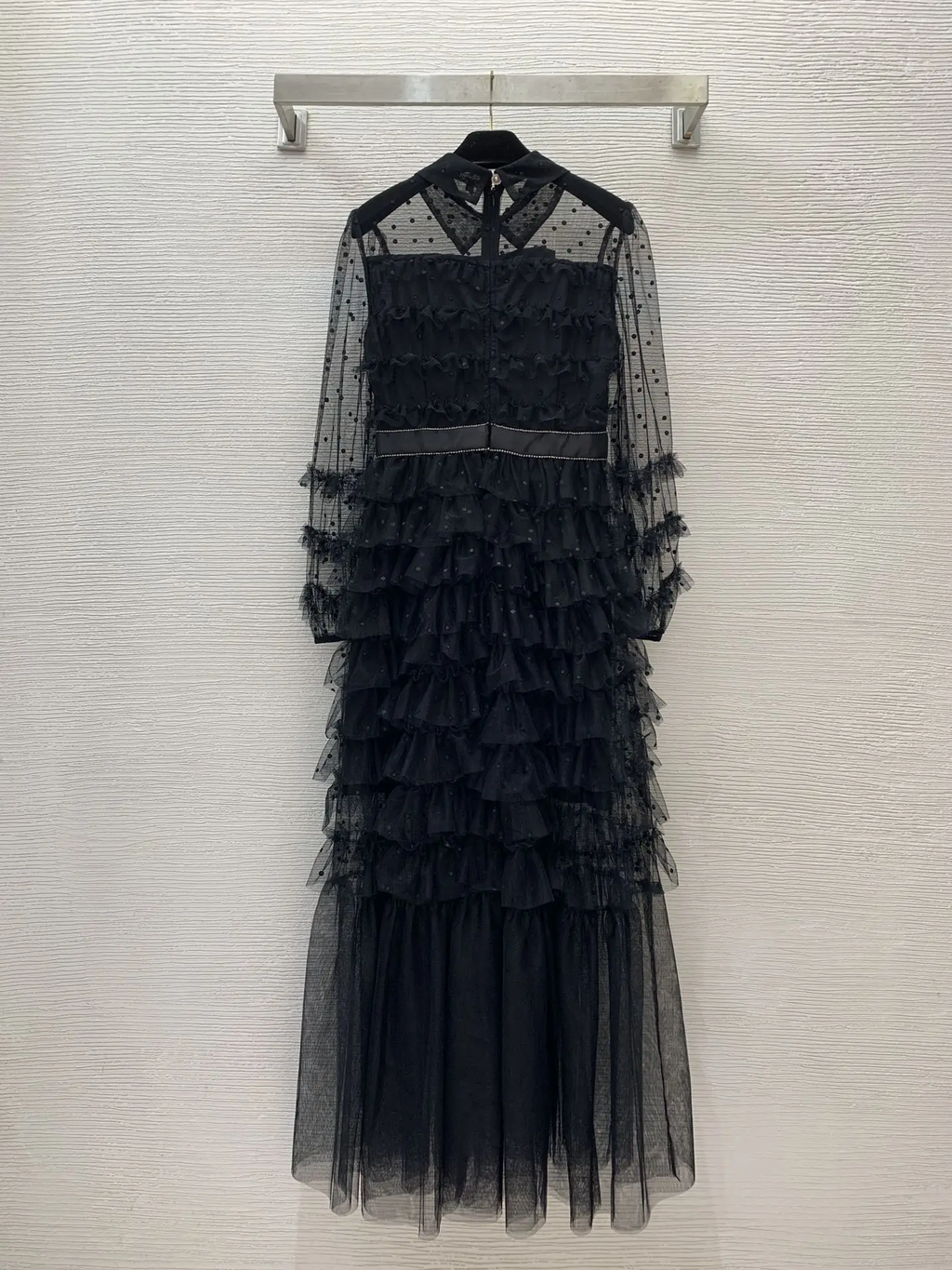 Vestido feminino slim fit plissado em malha, cintura alta, manga longa, retalhamento, vestido feminino de renda, moda outono