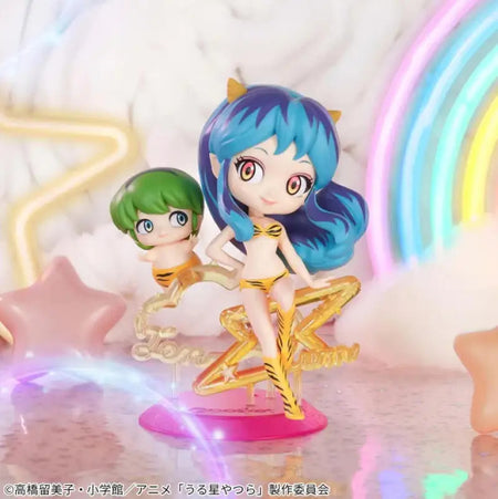 Em estoque Bandai Original Urusei Yatsura ver. -Q posket juntos-LUM & TEN Anime Figuras Modelo Cerca 14/6 cm Coleções Modelo brinquedos