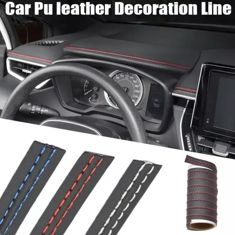 Tiras de couro PU Woven Trim, Adesivos de proteção do carro para porta e painel, Moldagem auto-adesiva, Tiras interiores DIY