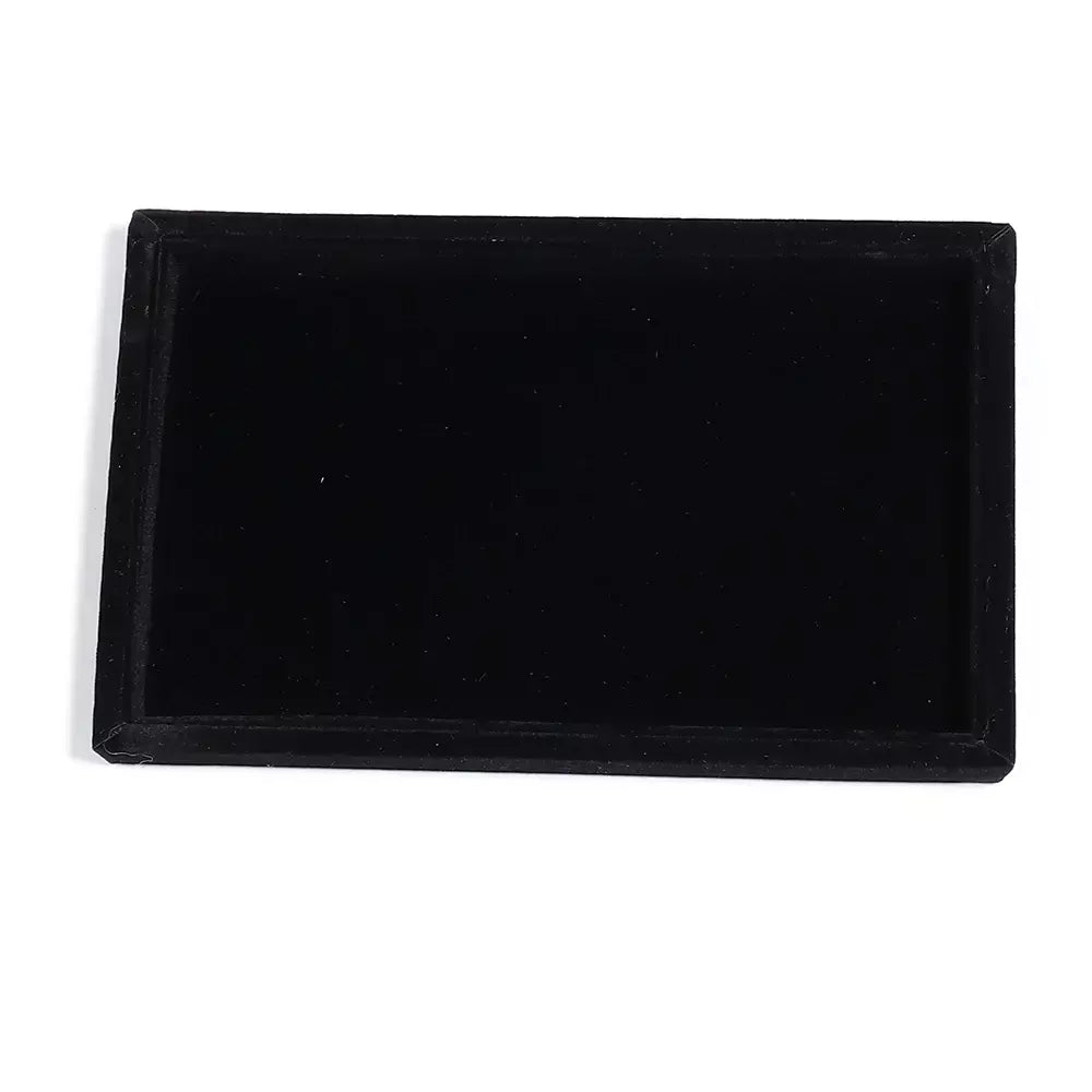 1 pc veludo bandeja de exibição de jóias anel brinco bandeja de armazenamento caixa de exibição de jóias colares pulseiras caixa de organização placa de armazenamento