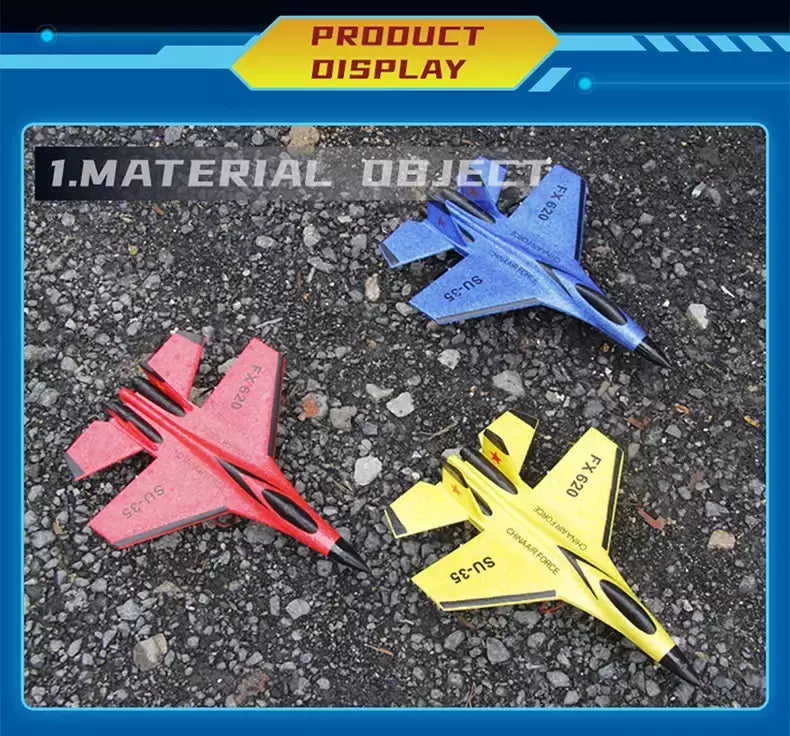Avião de combate de controle remoto para crianças, RC Foam Aircraft, SU-35 Plane, 2.4G Radio Control Glider, brinquedos para meninos