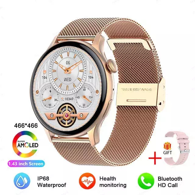 NFC Smartwatch para Mulheres, Tela HD, Rastreador de Saúde, Esportes, Voz, Chamada Bluetooth, Huawei, Xiaomi, Senhoras, Novo, 466x466, 2022