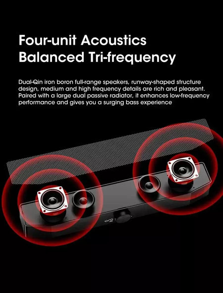 Barra de som sem fio Bluetooth 4D Surround RGB Luzes, subwoofer de graves profundos para laptop de jogos de PC de home theater, alto-falante multiroom 120W
