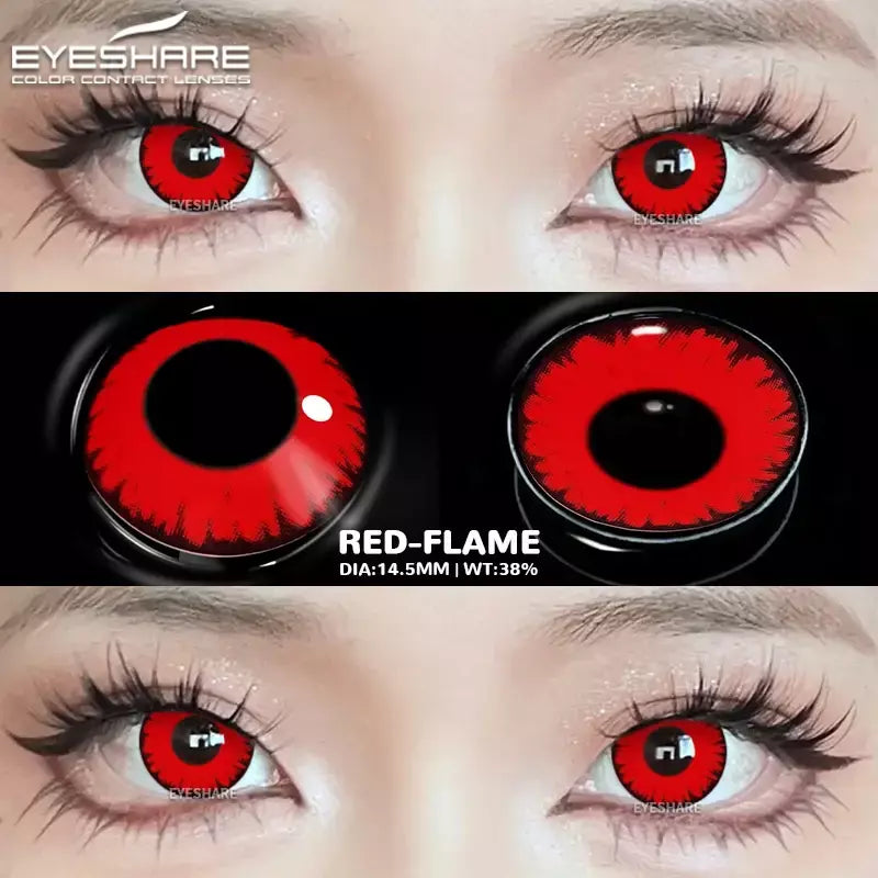 Eyeshare lentes de contato coloridas para olhos, 1 par de lentes coloridas de anime cosplay, lentes loucas de halloween, lentes de contato, maquiagem de beleza