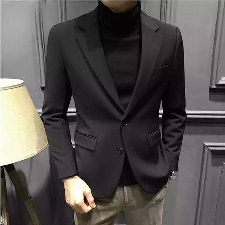 Blazer fino de negócios masculino, roupas estilo coreano, casaco casual, terno elegante, jaquetas marrons, de alta qualidade, 2024