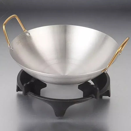 Panela Seca De Aço Inoxidável Espessada, Panela Antiaderente Doméstica, Fornalha De Álcool De Orelha Dourada, Hotpot Pequeno
