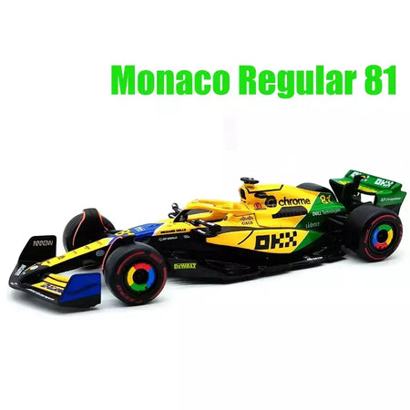 Bburago 1:43 2024 F1 Mclaren Mcl38 Monaco Grand Prix F1 Liga Modelo Diecast # 4 # 81 Lando Norris ? Presente de brinquedos para carros F1
