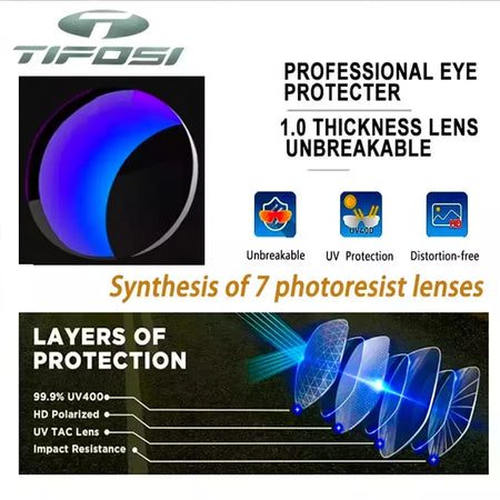 Tifosi-HD óculos polarizados com filme real, ao ar livre, lazer, caminhadas, viagens, golfe, pesca, condução, festa, colorido, UV400