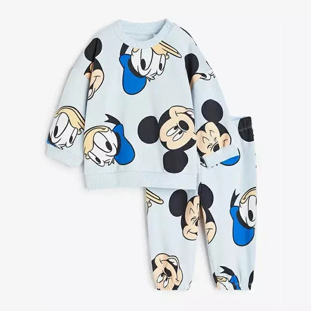 Meninas primavera outono roupas minnie impressão completa moletom + calças 2 pçs esportes casuais novas crianças dos desenhos animados moda manga longa ternos
