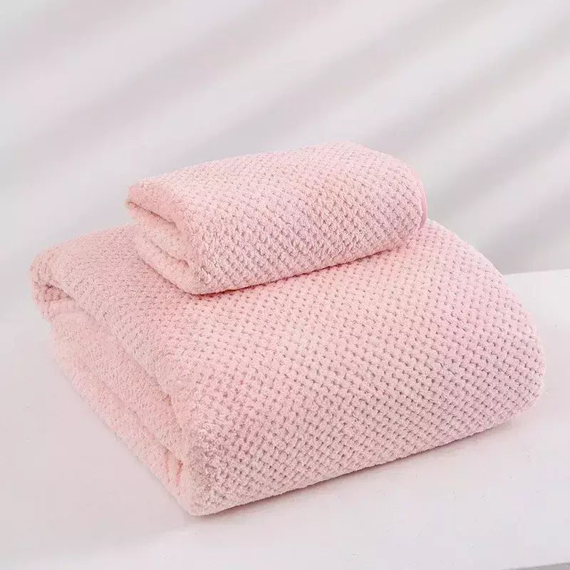 Conjunto de três peças de toalha de banho de abacaxi, toalha de rosto doméstica, espessada e aumentada, secagem rápida, algodão