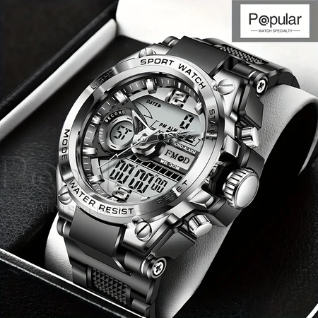 Relógio de pulso militar de aço digital masculino led relógio de quartzo relógio esportivo masculino grandes relógios masculinos