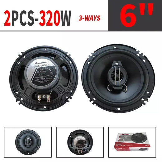 6 polegadas 640W (2 * 320W) 3Way Universal Car Coaxial Auto Música Estéreo Full Range Frequency Hifi Speakers Instalação não destrutiva