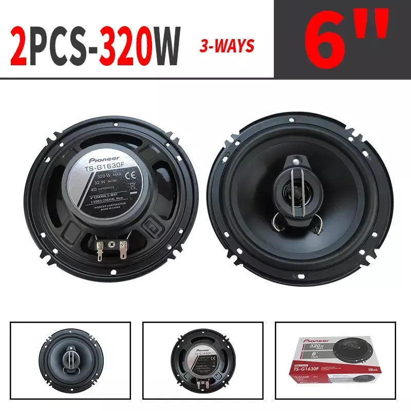 6 polegadas 640W (2 * 320W) 3Way Universal Car Coaxial Auto Música Estéreo Full Range Frequency Hifi Speakers Instalação não destrutiva