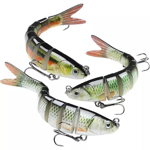 Isca de pesca multiarticulada, isca segmentada biônica de afundamento lento, 10cm/12.4g, equipamento oscilação para pesca em água doce e salgada, 5/3/1 peças