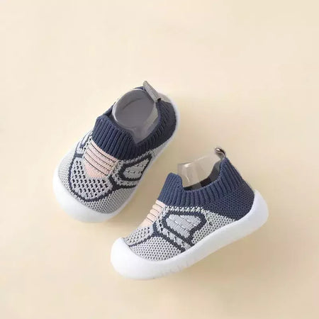 Sapatos de malha respirável para recém-nascido, meias infantis, fundo macio, antiderrapante, menino e menina, 0 a 5 anos, verão