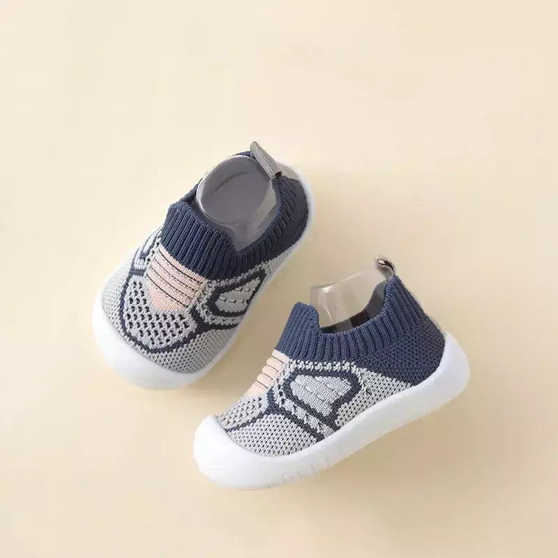 Sapatos de malha respirável para recém-nascido, meias infantis, fundo macio, antiderrapante, menino e menina, 0 a 5 anos, verão