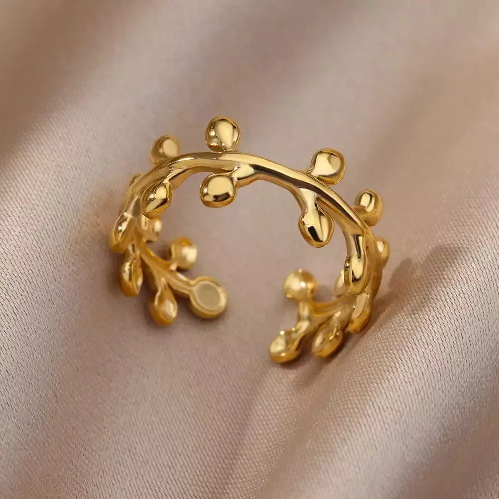 Anéis geométricos de zircônia de aço inoxidável para mulheres luxo mau olhado cor dourada ajustável na moda casamento estética jewerly presente