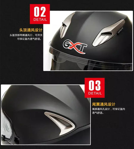 Gxt palhaço rosto cheio capacete da motocicleta lente solar interna motocross casco moto leve segurança bicicleta de rua equitação rápida casque moto