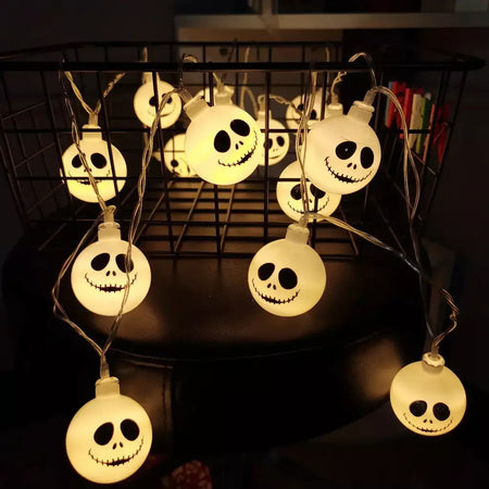 2025 decoração do dia das bruxas luzes da corda fantasma led espectro assustador luzes de fadas fantasmas bateria operado festa decoração interior 830