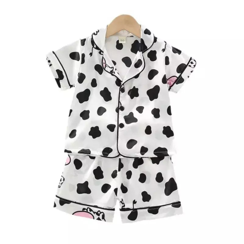 Baby Girls' Sleepwear Suit, Pijama infantil, Roupas infantis, Toddler Casual Costume, Roupas de verão, Camisa infantil, Shorts, Novo, 2Pcs Set