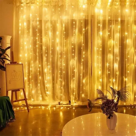 Natal usb cortina corda luzes de fadas 8 modo 6/3m led guirlanda remoto para festa jardim casa decoração casamento ano novo 2025