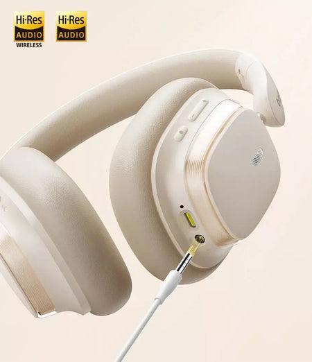 Baseus bowie h1s fones de ouvido sem fio bluetooth 5.4 cancelamento de ruído 46db sobre a orelha fone de ouvido de áudio espacial de alta resolução 120h tempo