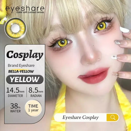 Eyeshare 1 par cosplay lentes de contato coloridas brancas lentes de contato vermelhas anime lentes de olho preto halloween beleza maquiagem lentes