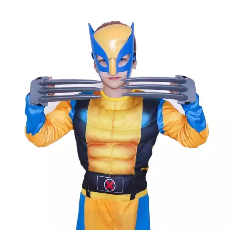 Wolverine Cosplay fantasia para crianças, filme, máscara de luxo, Halloween, Natal, crianças, super-herói, adereços de fantasia, ano novo